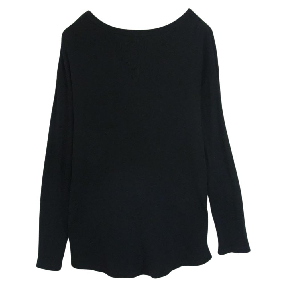 Deuxieme Classe ドゥーズィエムクラス 21-070-500-7101-3-0 クルーネック ワッフル 長袖 Tシャツ ブラック系 40【中古】