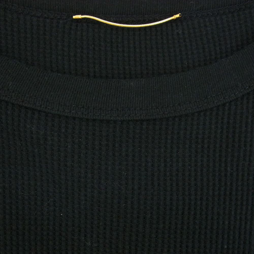 Deuxieme Classe ドゥーズィエムクラス 21-070-500-7101-3-0 クルーネック ワッフル 長袖 Tシャツ ブラック系 40【中古】