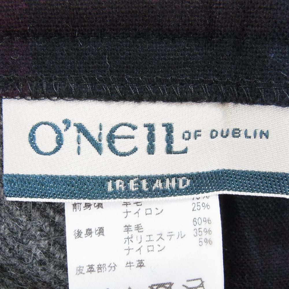 オニール 20-060-230-0006-3-0 アシンメトリー ウール プリーツ加工 ストライプ ロング ラップ スカート グレー系 US6【中古】