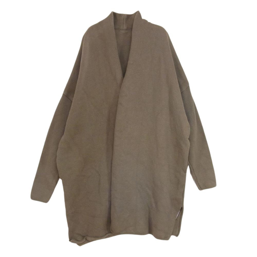 Deuxieme Classe ドゥーズィエムクラス 20-020-500-4070-1-0 MUSE ミューズ サイドスリット ボタンレス 厚手 コットン カーディガン カーキ系 サイズ表記無【中古】