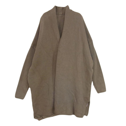 Deuxieme Classe ドゥーズィエムクラス 20-020-500-4070-1-0 MUSE ミューズ サイドスリット ボタンレス 厚手 コットン カーディガン カーキ系 サイズ表記無【中古】