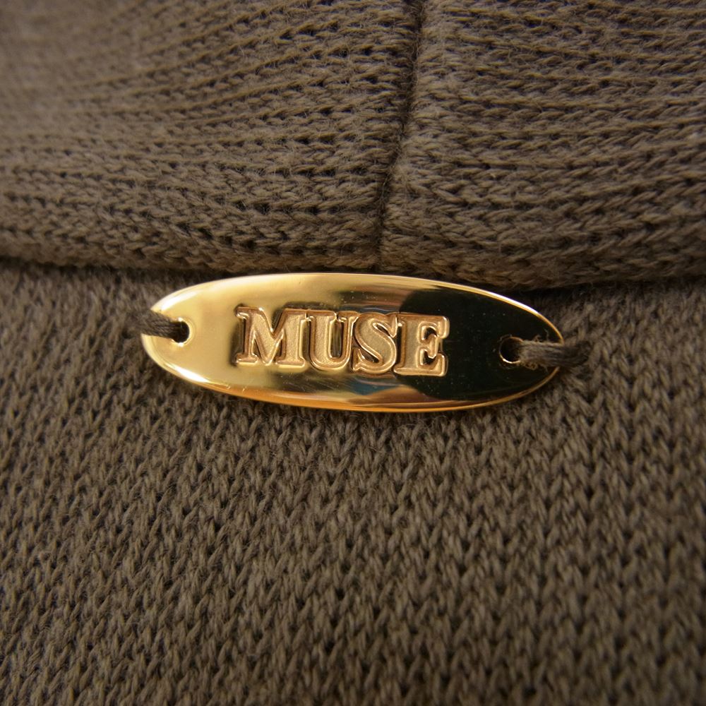 Deuxieme Classe ドゥーズィエムクラス 20-020-500-4070-1-0 MUSE ミューズ サイドスリット ボタンレス 厚手 コットン カーディガン カーキ系 サイズ表記無【中古】