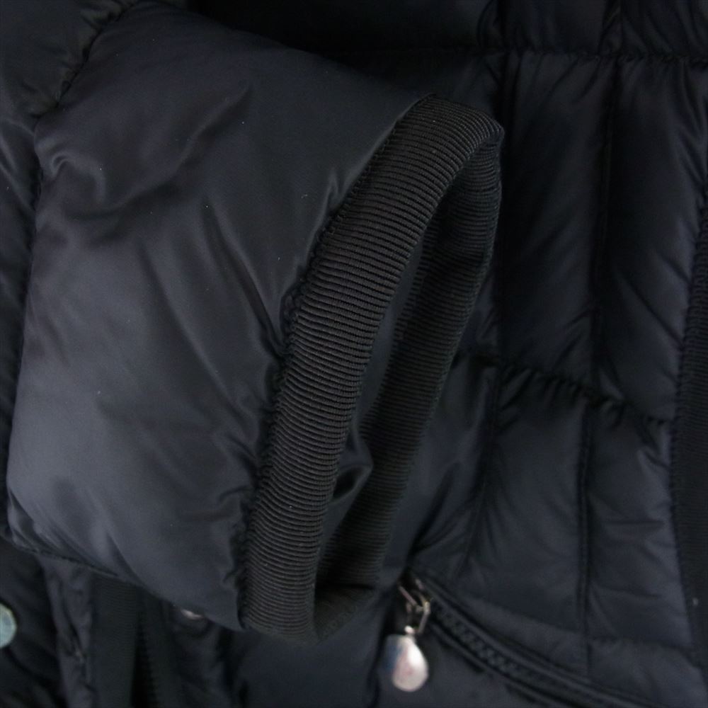 MONCLER モンクレール HERMINE エルミンヌ ロング ダウン ジャケット ブラック系 表記サイズ０【中古】