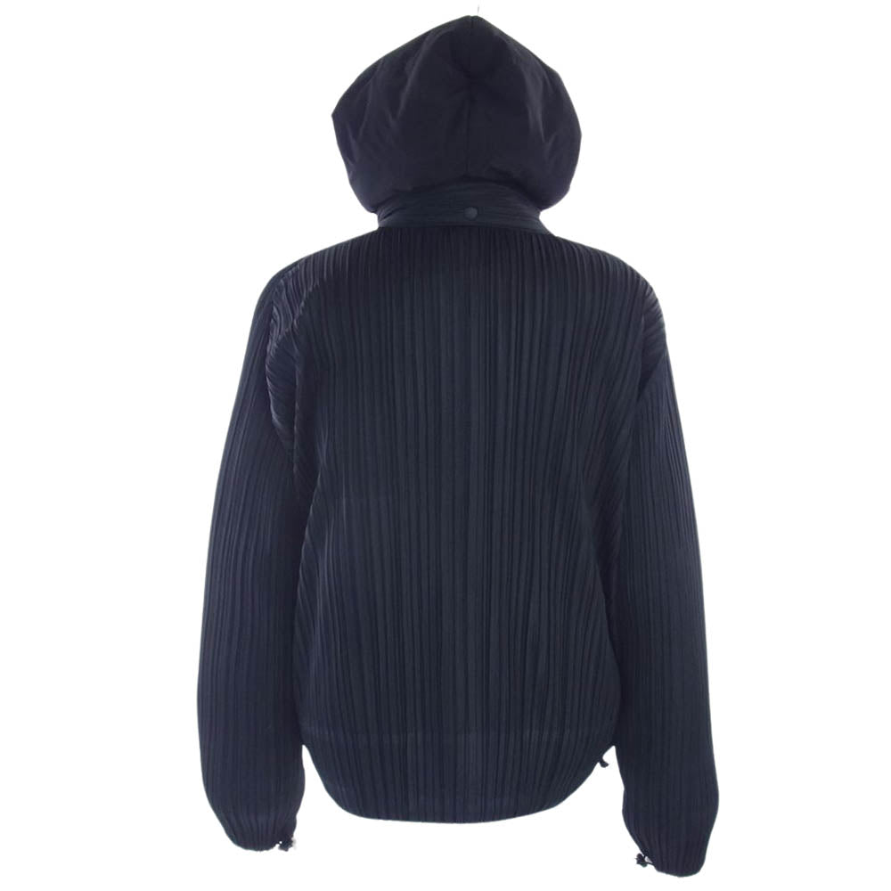 PLEATS PLEASE プリーツプリーズ イッセイミヤケ プリーツ加工 フード着脱可能 ダウンジャケット ブラック系 サイズ表記無【中古】