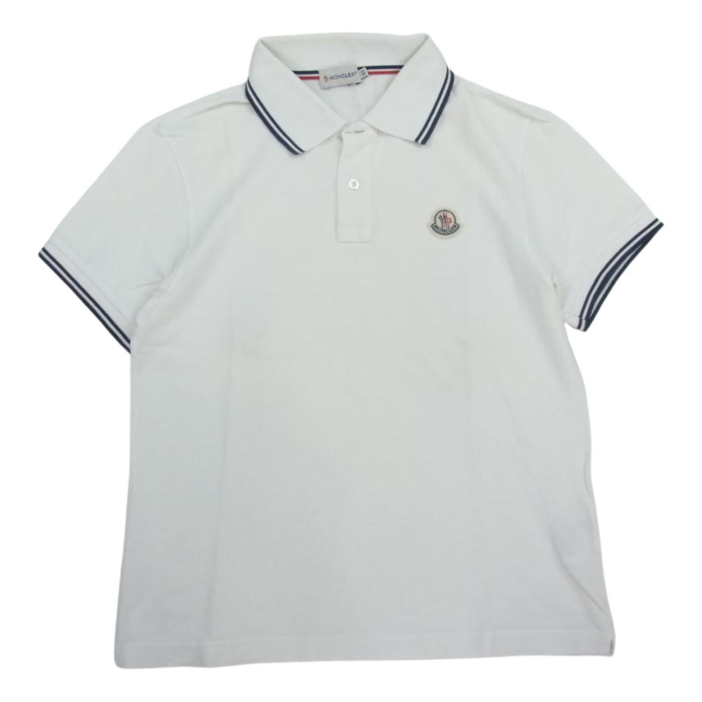 MONCLER モンクレール マグリア ポロシャツ 半袖 ロゴワッペン ホワイト系 XS【中古】