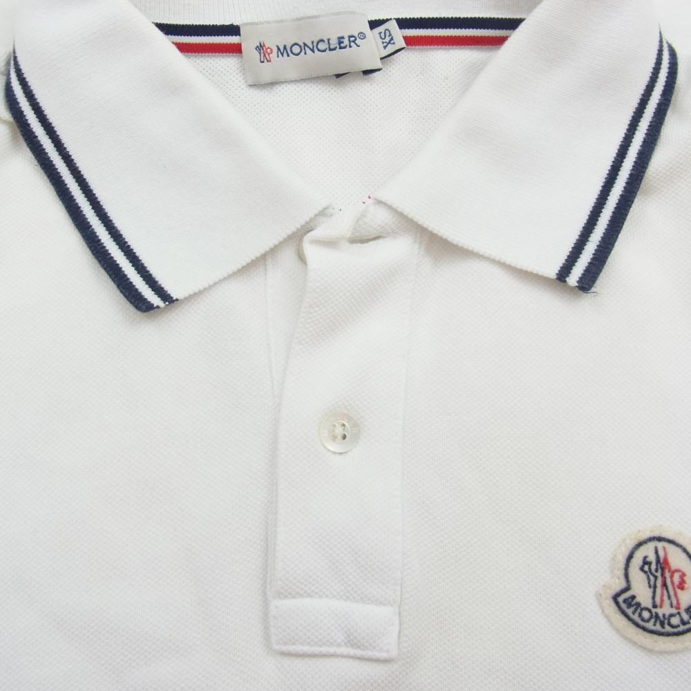 MONCLER モンクレール マグリア ポロシャツ 半袖 ロゴワッペン ホワイト系 XS【中古】