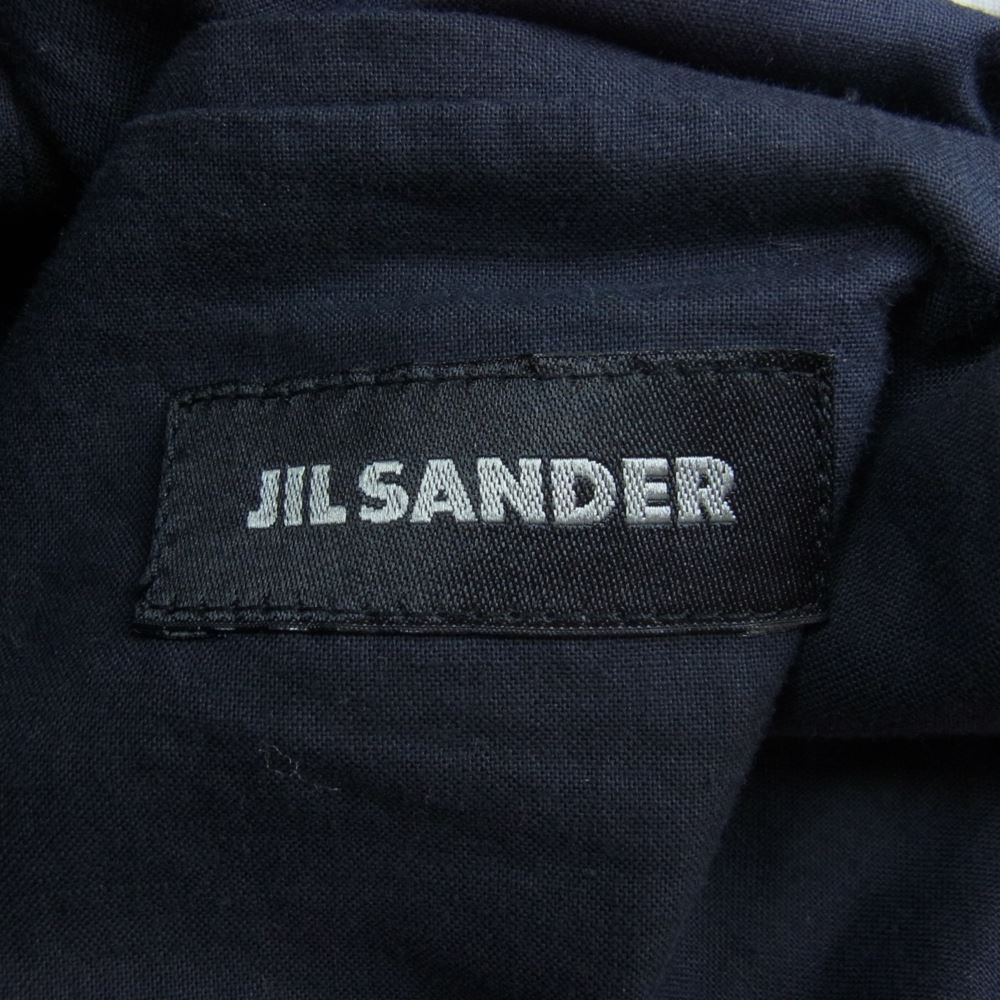 JIL SANDER ジルサンダー シングル ライダース レザー ジャケット ネイビー系 44【中古】