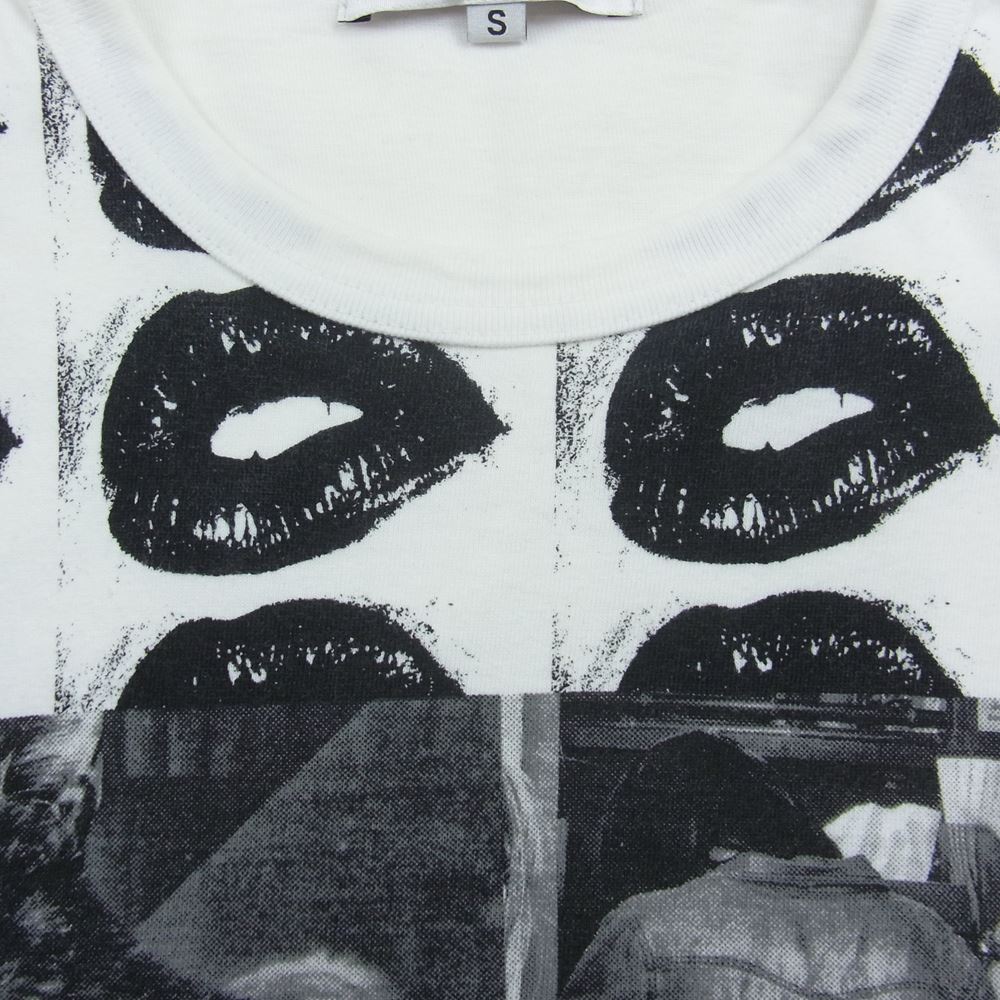 COMME des GARCONS コムデギャルソン OF-T001 本ライン AD2020 森山大道 唇プリント キャット 半袖 Tシャツ ホワイト系 S【中古】