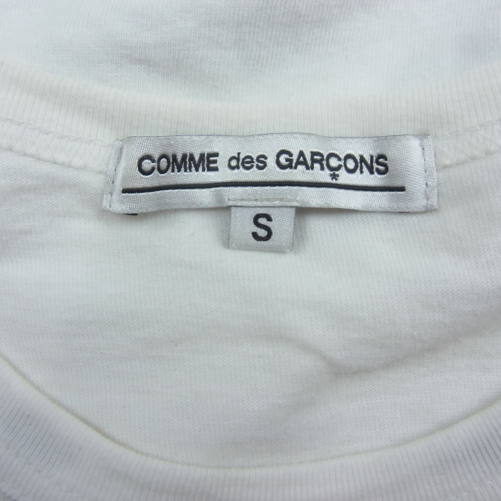 COMME des GARCONS コムデギャルソン OF-T001 本ライン AD2020 森山大道 唇プリント キャット 半袖 Tシャツ ホワイト系 S【中古】