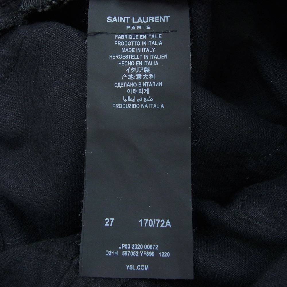 SAINT LAURENT サンローラン 597052 YF899 イタリア製 D18 ブラック デニム ジーンズ ブラック系 27【中古】