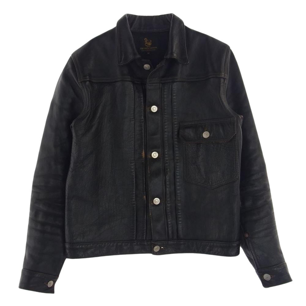 FINE CREEK LEATHERS ファインクリークレザー Richmond 茶芯 経年 リッチモンド ホースハイド レザー ジャケット ブラック系 36【中古】