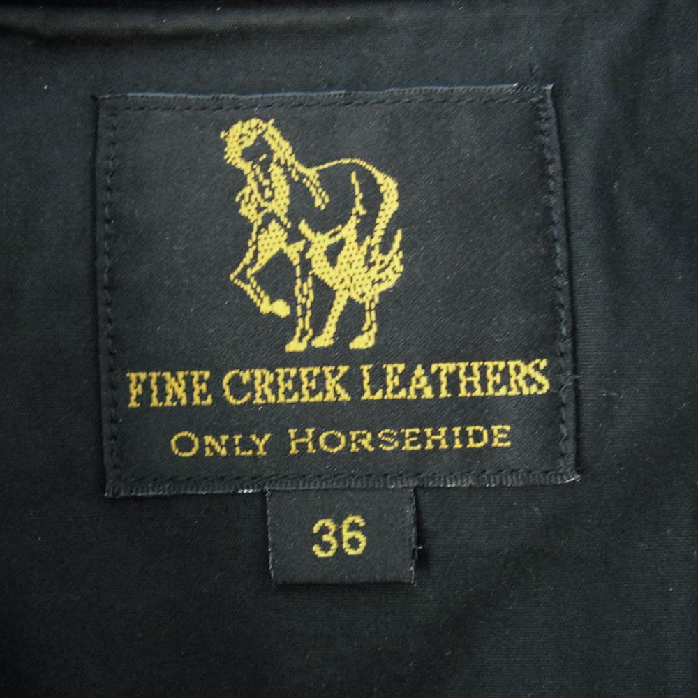 FINE CREEK LEATHERS ファインクリークレザー Richmond 茶芯 経年 リッチモンド ホースハイド レザー ジャケット ブラック系 36【中古】
