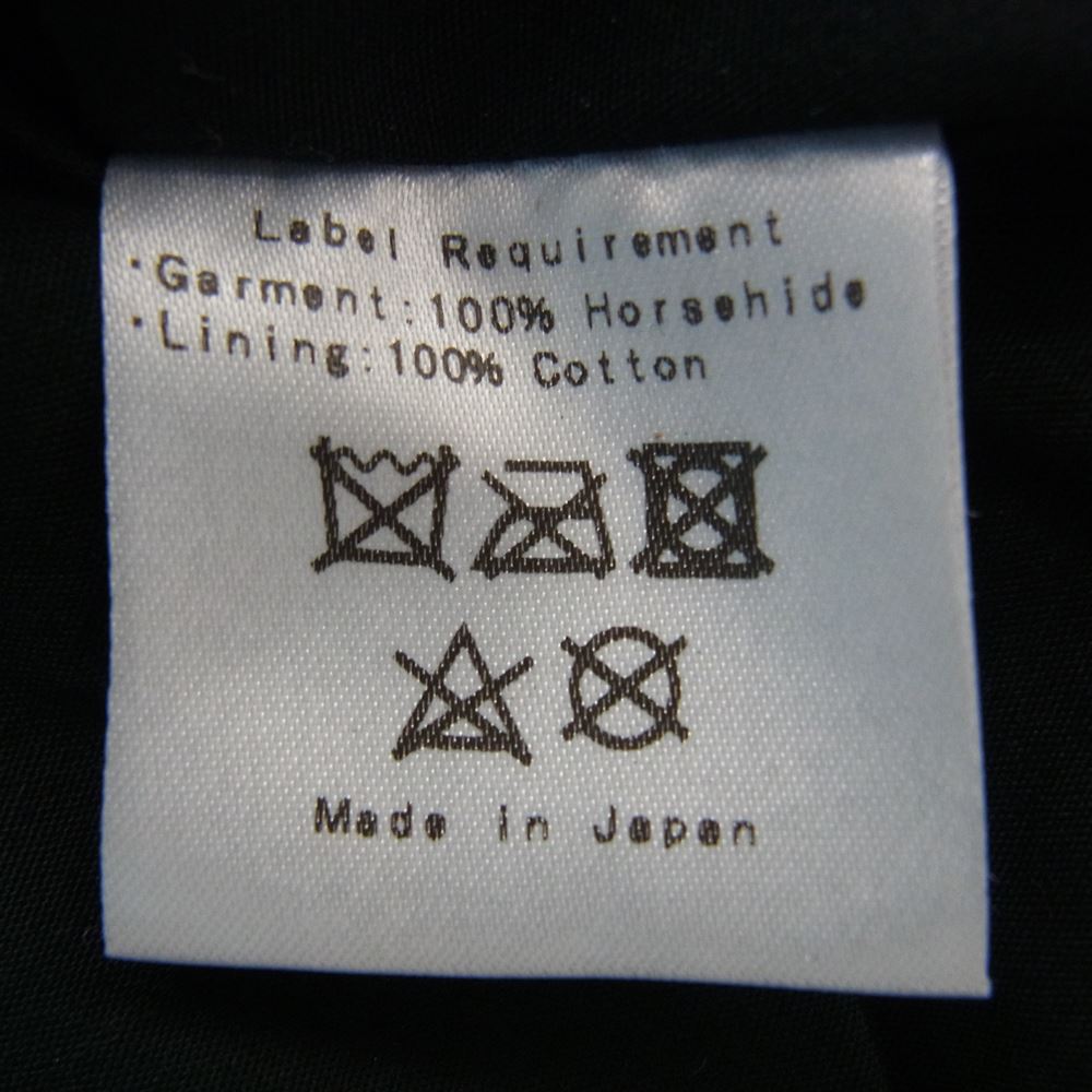 FINE CREEK LEATHERS ファインクリークレザー Richmond 茶芯 経年 リッチモンド ホースハイド レザー ジャケット ブラック系 36【中古】