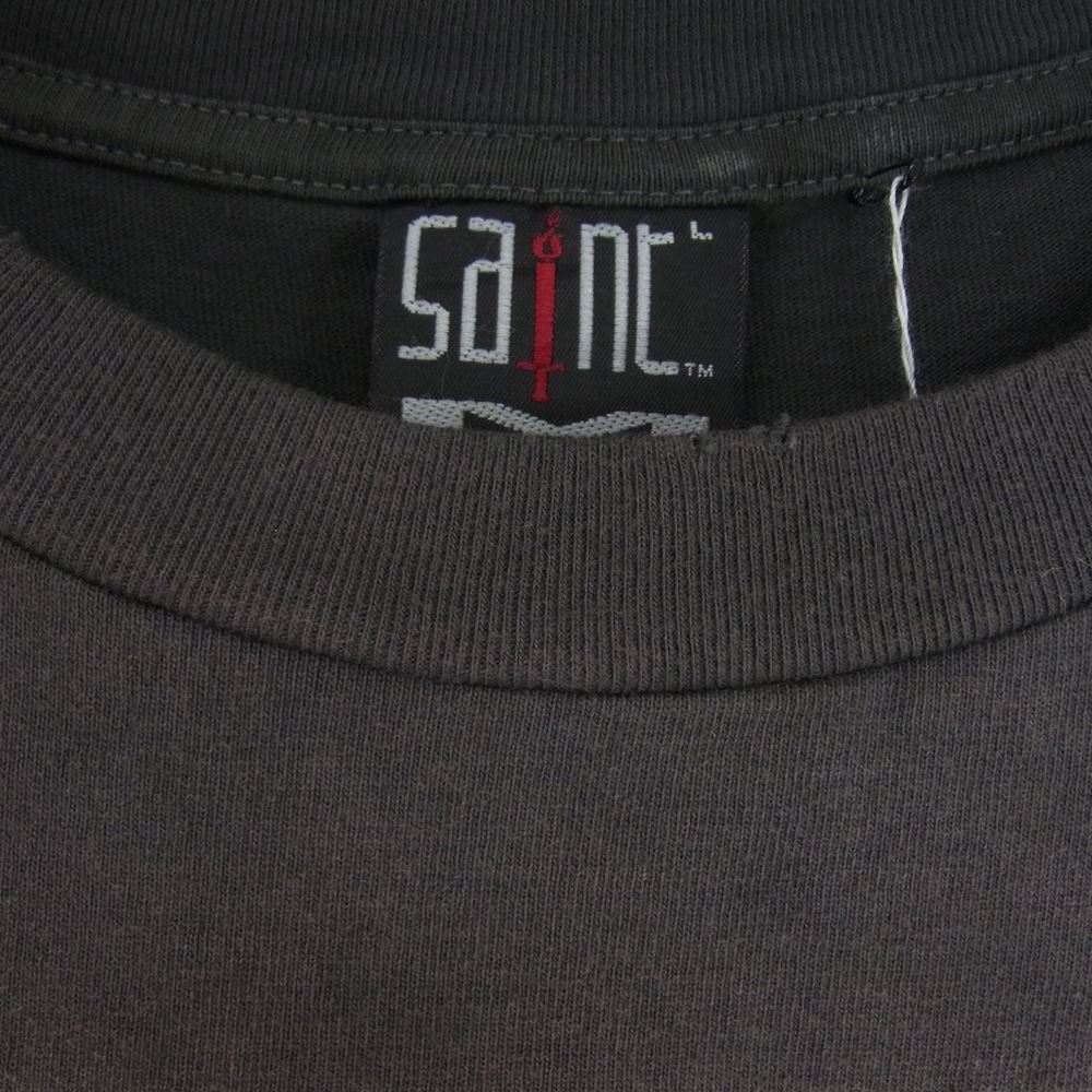 SAINT MICHAEL セントマイケル 23SS SM-S23-0000-008 MIGHTY DEVILS マイティー デビルズ ヴィンテージ加工 プリント 半袖 Tシャツ グレー系 L【極上美品】【中古】