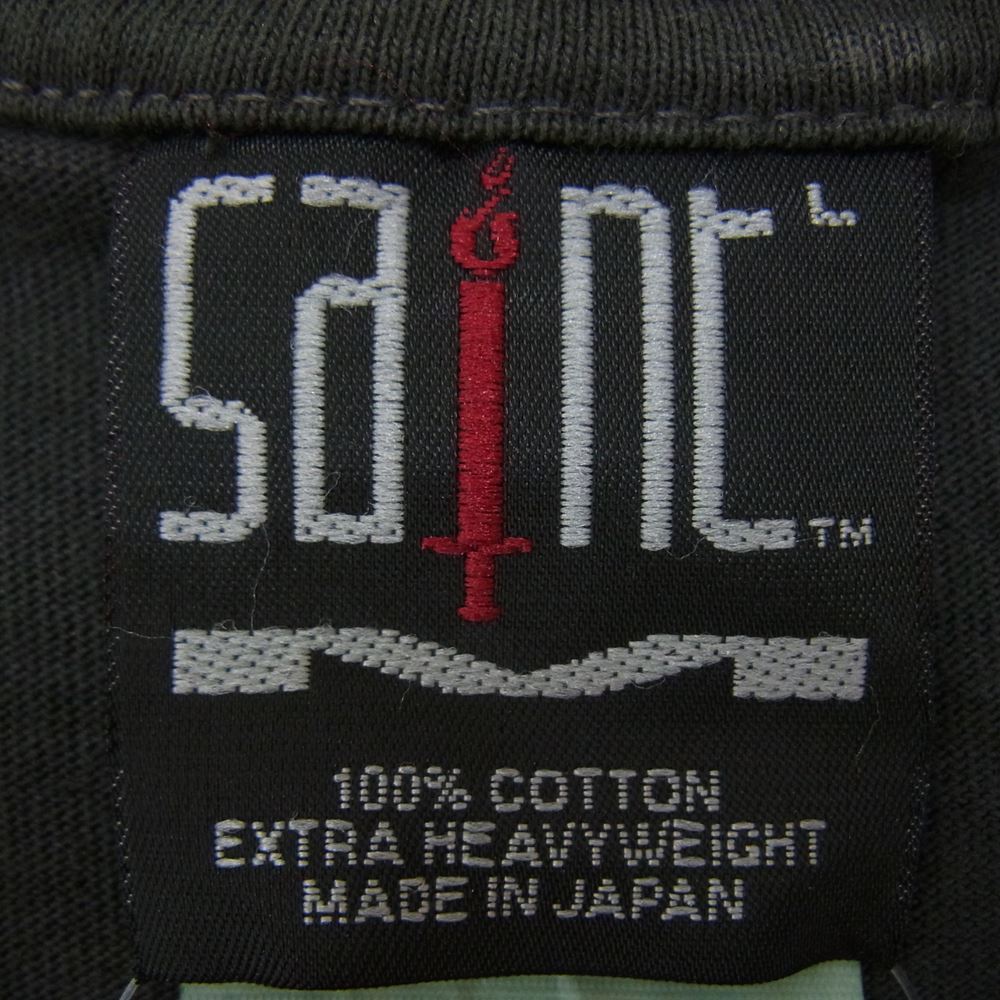 SAINT MICHAEL セントマイケル 23SS SM-S23-0000-008 MIGHTY DEVILS マイティー デビルズ ヴィンテージ加工 プリント 半袖 Tシャツ グレー系 L【極上美品】【中古】