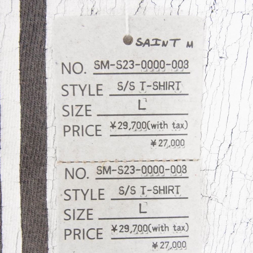SAINT MICHAEL セントマイケル 23SS SM-S23-0000-008 MIGHTY DEVILS マイティー デビルズ ヴィンテージ加工 プリント 半袖 Tシャツ グレー系 L【極上美品】【中古】