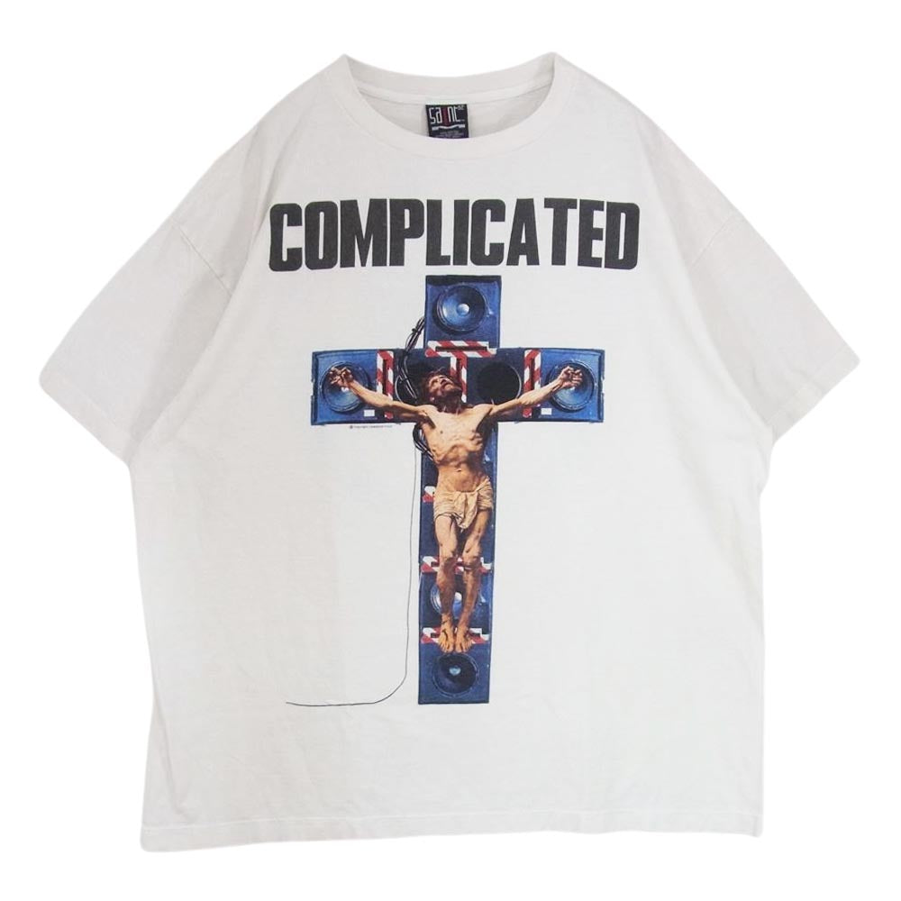 SAINT MICHAEL セントマイケル 23AW SM-A23-0000-C18 河村康輔 COMPLICATED PRINT Tee フロント プリント 半袖 Tシャツ オフホワイト系 XXXL【美品】【中古】
