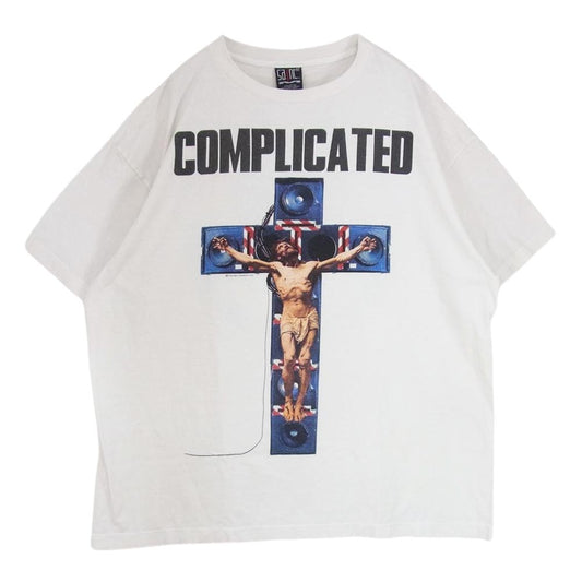 SAINT MICHAEL セントマイケル 23AW SM-A23-0000-C18 河村康輔 COMPLICATED PRINT Tee フロント プリント 半袖 Tシャツ オフホワイト系 XXXL【美品】【中古】