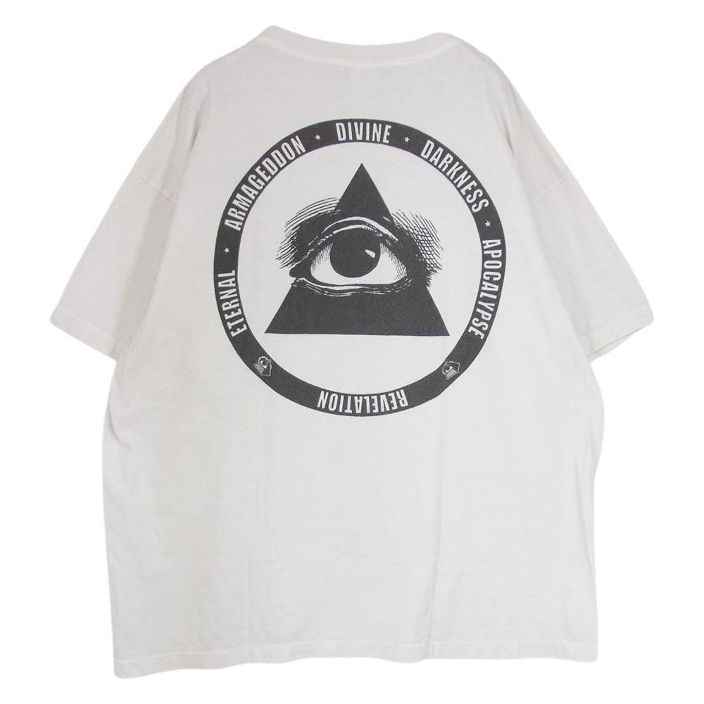 SAINT MICHAEL セントマイケル 23AW SM-A23-0000-C18 河村康輔 COMPLICATED PRINT Tee フロント プリント 半袖 Tシャツ オフホワイト系 XXXL【美品】【中古】