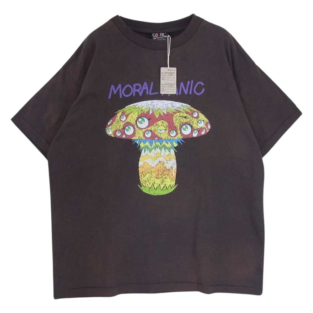 SAINT MICHAEL セントマイケル 21AW SM-A21-0000-072 Kaikai Kiki TM Mush Tee カイカイキキ 村上隆 マッシュ 半袖 Tシャツ チャコール系 L【極上美品】【中古】