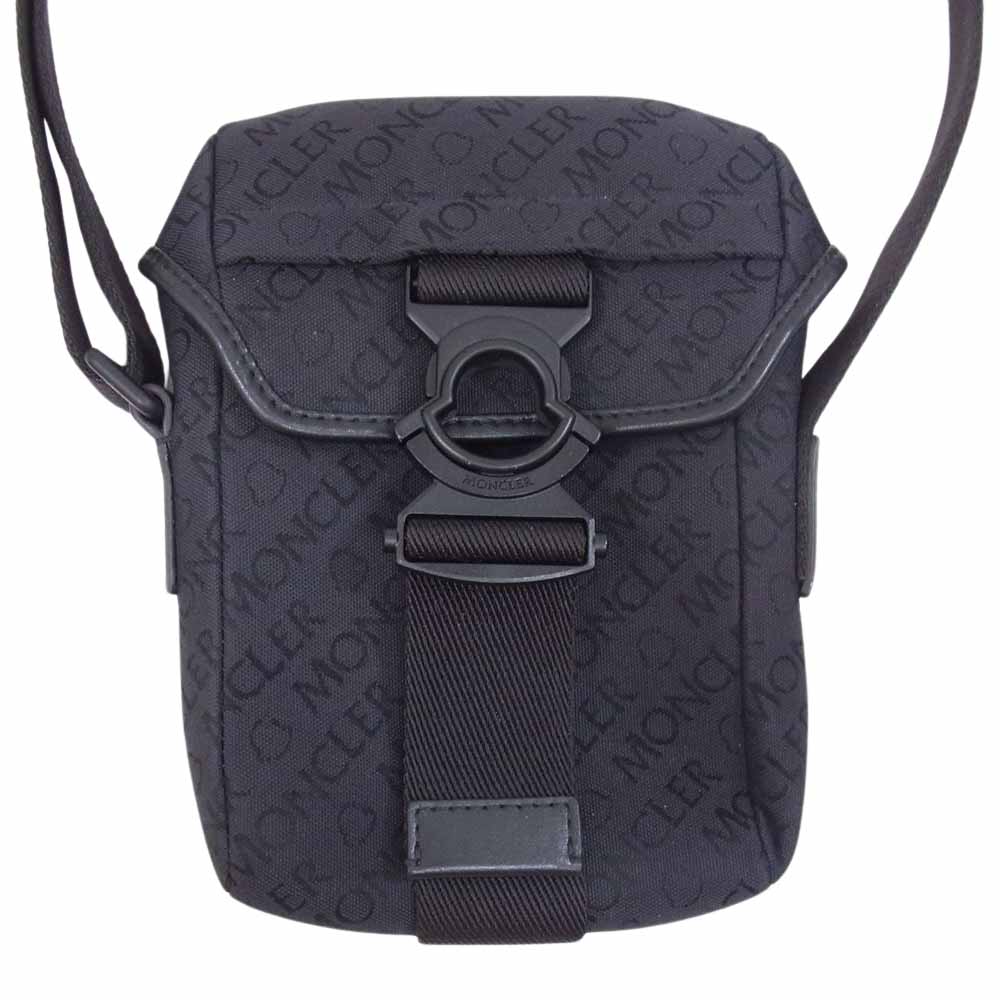MONCLER モンクレール H209A6B00002 M2424 スプレッド クロスボディロゴ入り キャンバス フラップ ショルダーバッグ ブラック系【中古】