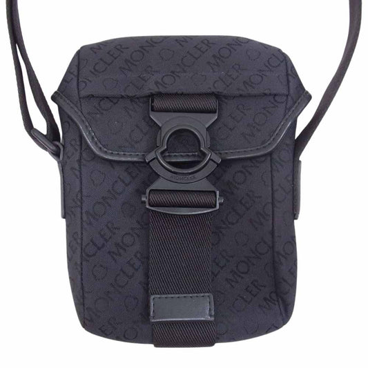 MONCLER モンクレール H209A6B00002 M2424 スプレッド クロスボディロゴ入り キャンバス フラップ ショルダーバッグ ブラック系【中古】