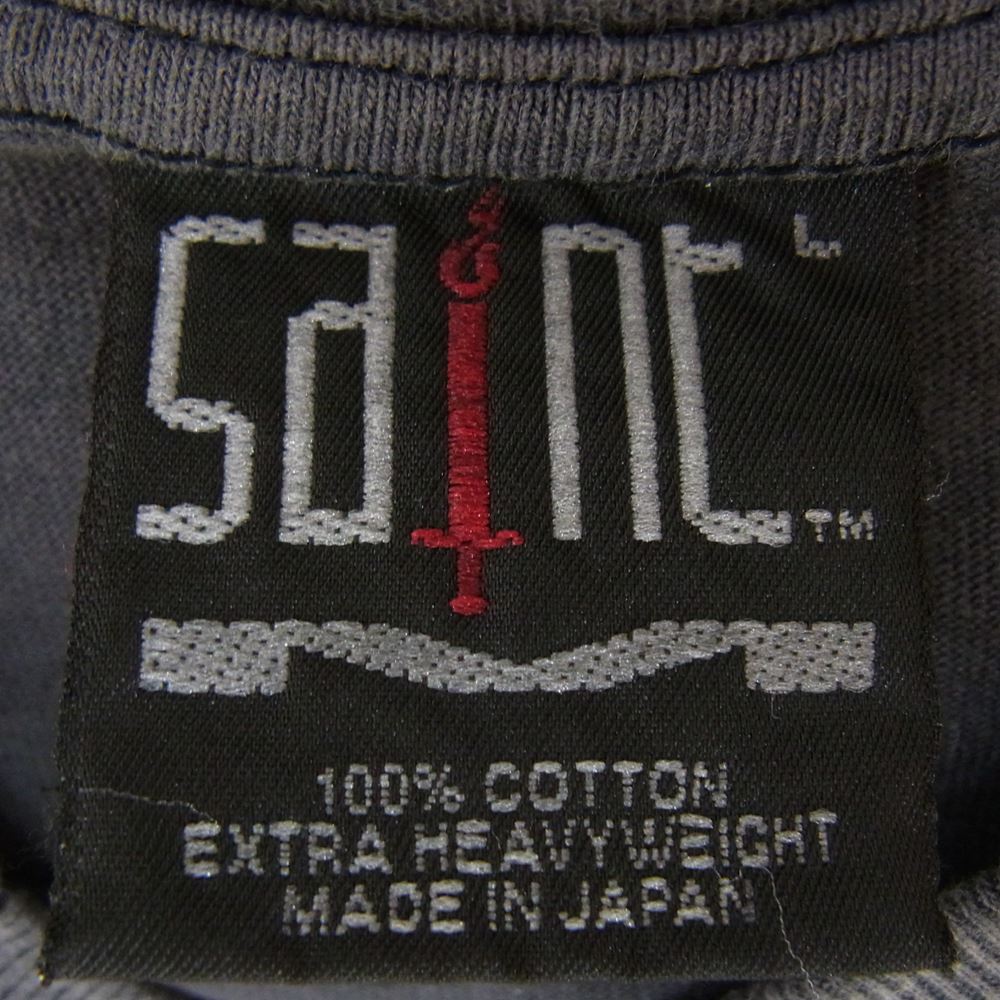SAINT MICHAEL セントマイケル 23AW SM-A23-0000-C27 ONE PIECE SS Tee ワンピース ヴィンテージ加工 プリント 半袖 Tシャツ チャコール系 L【極上美品】【中古】