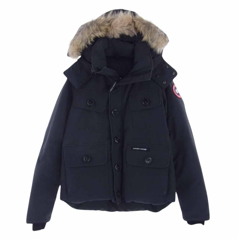 CANADA GOOSE カナダグース 2301JM サザビータグ RUSSELL PARKA ラッセル パーカ ロゴワッペン フーディー ダウン ジャケット ダークネイビー系 S【中古】
