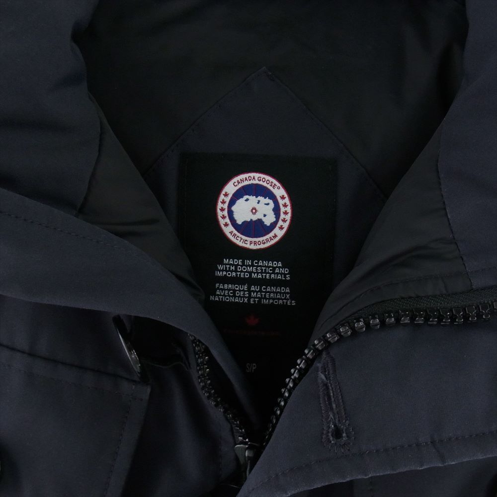 CANADA GOOSE カナダグース 2301JM サザビータグ RUSSELL PARKA ラッセル パーカ ロゴワッペン フーディー ダウン ジャケット ダークネイビー系 S【中古】