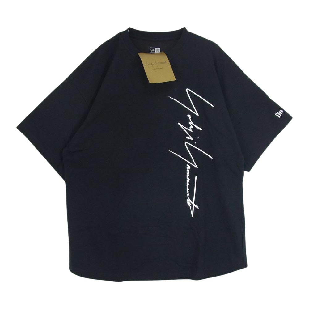 Yohji Yamamoto ヨウジヤマモト HZ-T94-281 × NEW ERA ニューエラ OVERSIZED PERFORMANCE TEE オーバーサイズド パフォーマンス ロゴ プリント Tシャツ ブラック ブラック系 4【美品】【中古】