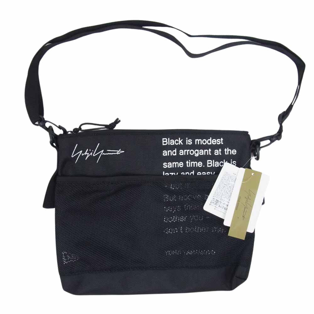 Yohji Yamamoto ヨウジヤマモト HZ-I57-660-1-03 × NEW ERA ニューエラ WHITE LOGO SHOULDER BAG Sacoche ホワイト ロゴ ショルダー バッグ サコッシュ ブラック系【極上美品】【中古】