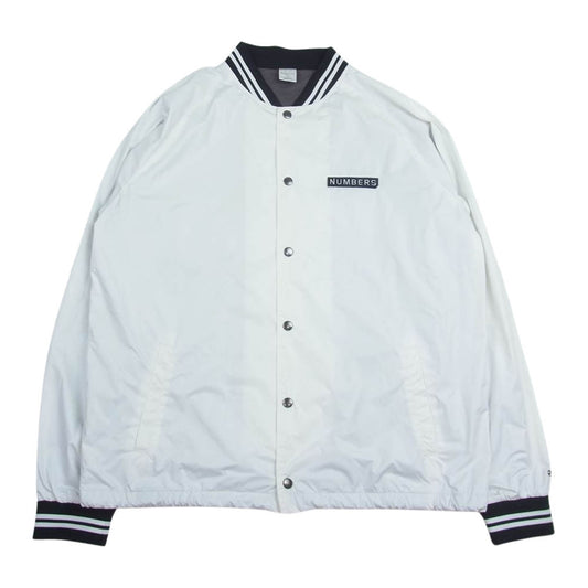 Ron Herman ロンハーマン Numbers別注 ナンバーズ  ロゴ ナイロン コーチジャケット ブルゾン ホワイト系 L【中古】