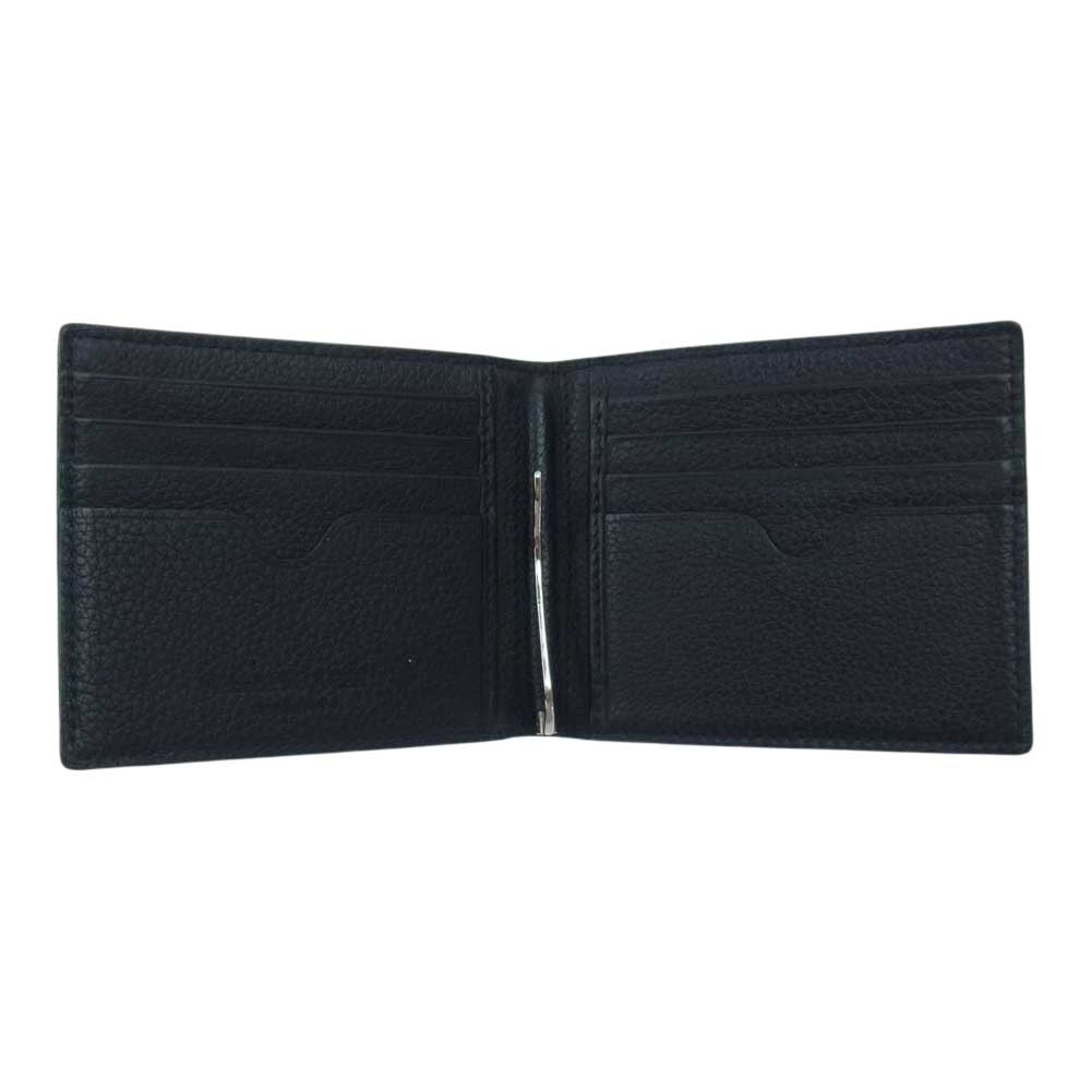 Alexander McQueen アレキサンダーマックイーン レザー カードケース マネークリップ 名刺入れ ロゴ ブラック系【中古】