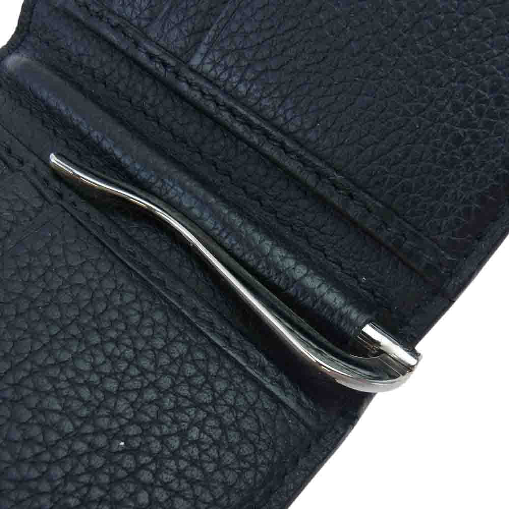 Alexander McQueen アレキサンダーマックイーン レザー カードケース マネークリップ 名刺入れ ロゴ ブラック系【中古】
