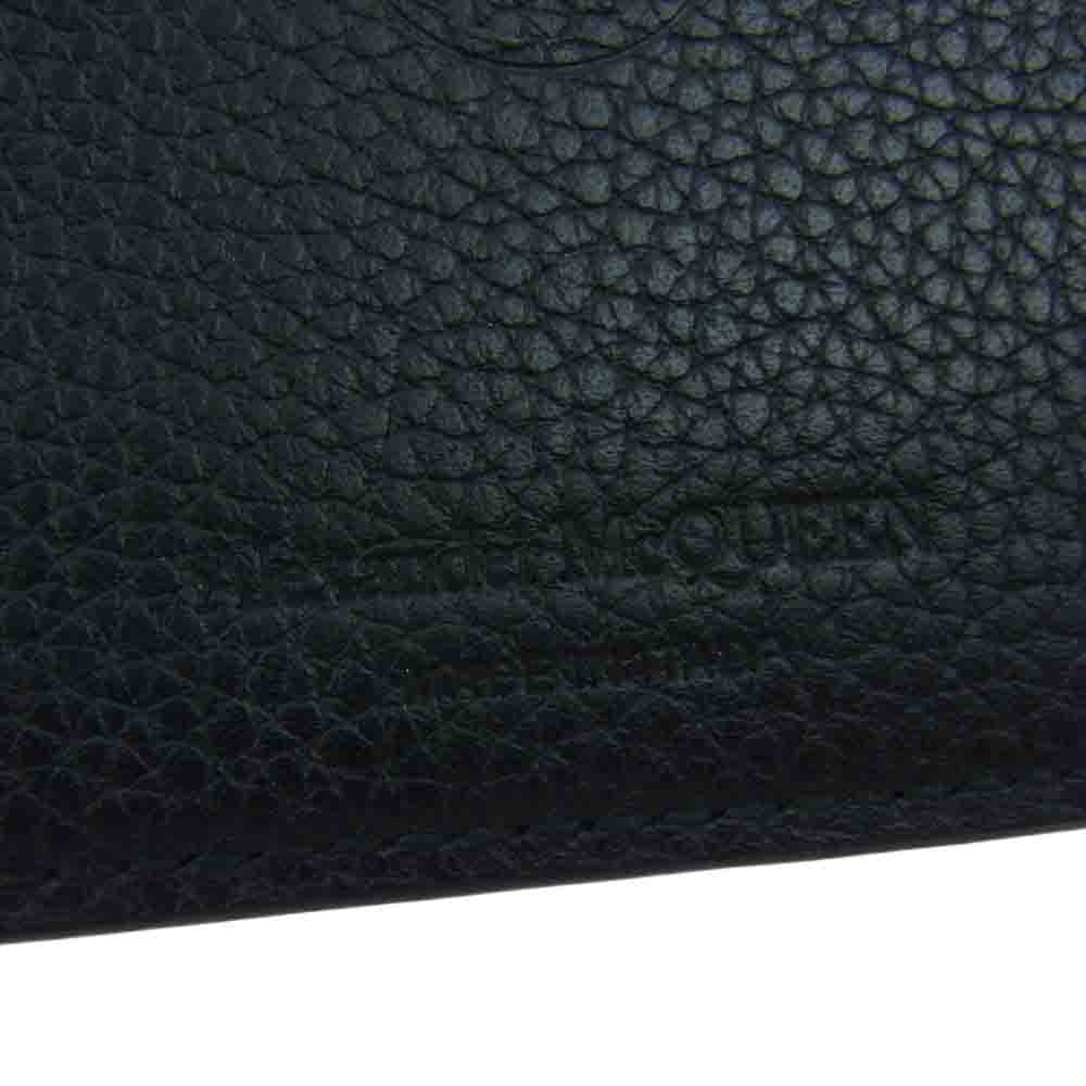 Alexander McQueen アレキサンダーマックイーン レザー カードケース マネークリップ 名刺入れ ロゴ ブラック系【中古】