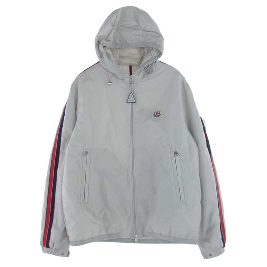 MONCLER モンクレール NECKER GIUBBOTTO 袖トリコロール フード フルジップ ダウンジャケット アイボリー系 3【中古】