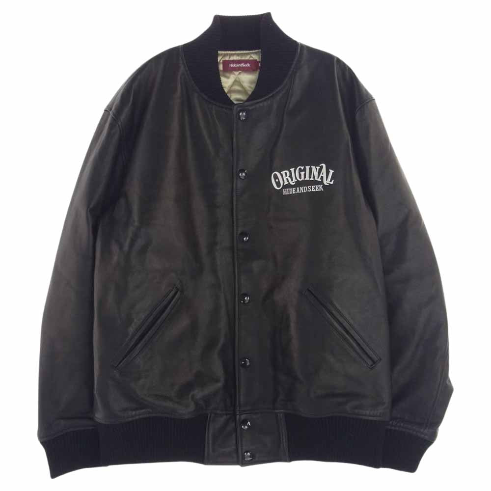 TENDERLOIN テンダーロイン THJ-110120 × HideandSeek ハイドアンドシーク LEATHER JKT ボルネオスカル オールレザー ジャケット スタジャン ブラック系 L【中古】