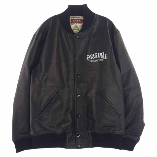 TENDERLOIN テンダーロイン THJ-110120 × HideandSeek ハイドアンドシーク LEATHER JKT ボルネオスカル オールレザー ジャケット スタジャン ブラック系 L【中古】