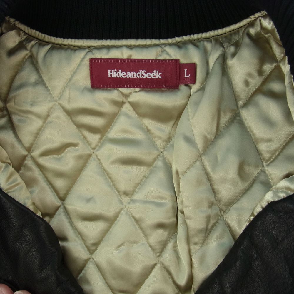 TENDERLOIN テンダーロイン THJ-110120 × HideandSeek ハイドアンドシーク LEATHER JKT ボルネオスカル オールレザー ジャケット スタジャン ブラック系 L【中古】