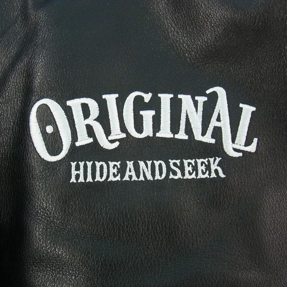 TENDERLOIN テンダーロイン THJ-110120 × HideandSeek ハイドアンドシーク LEATHER JKT ボルネオスカル オールレザー ジャケット スタジャン ブラック系 L【中古】