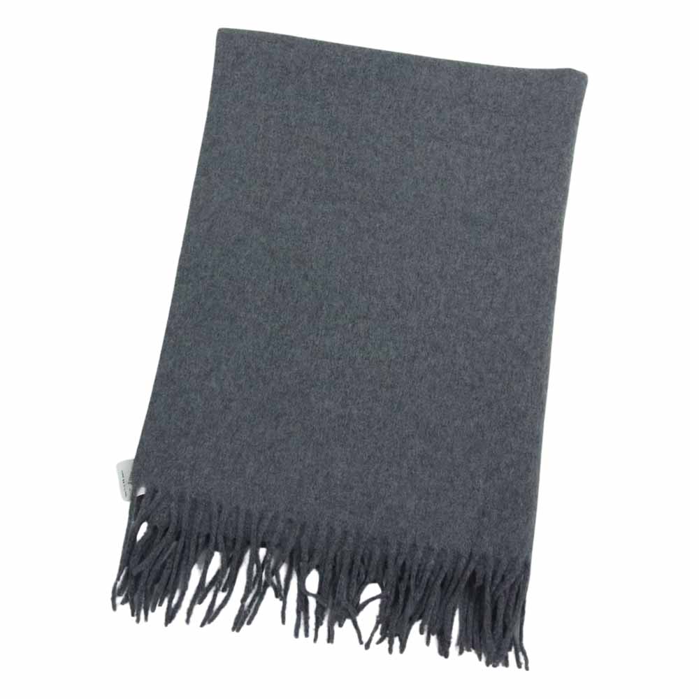 ACNE STUDIOS アクネストゥディオズ フリンジ ウール ロング マフラー ロゴ グレー系【中古】