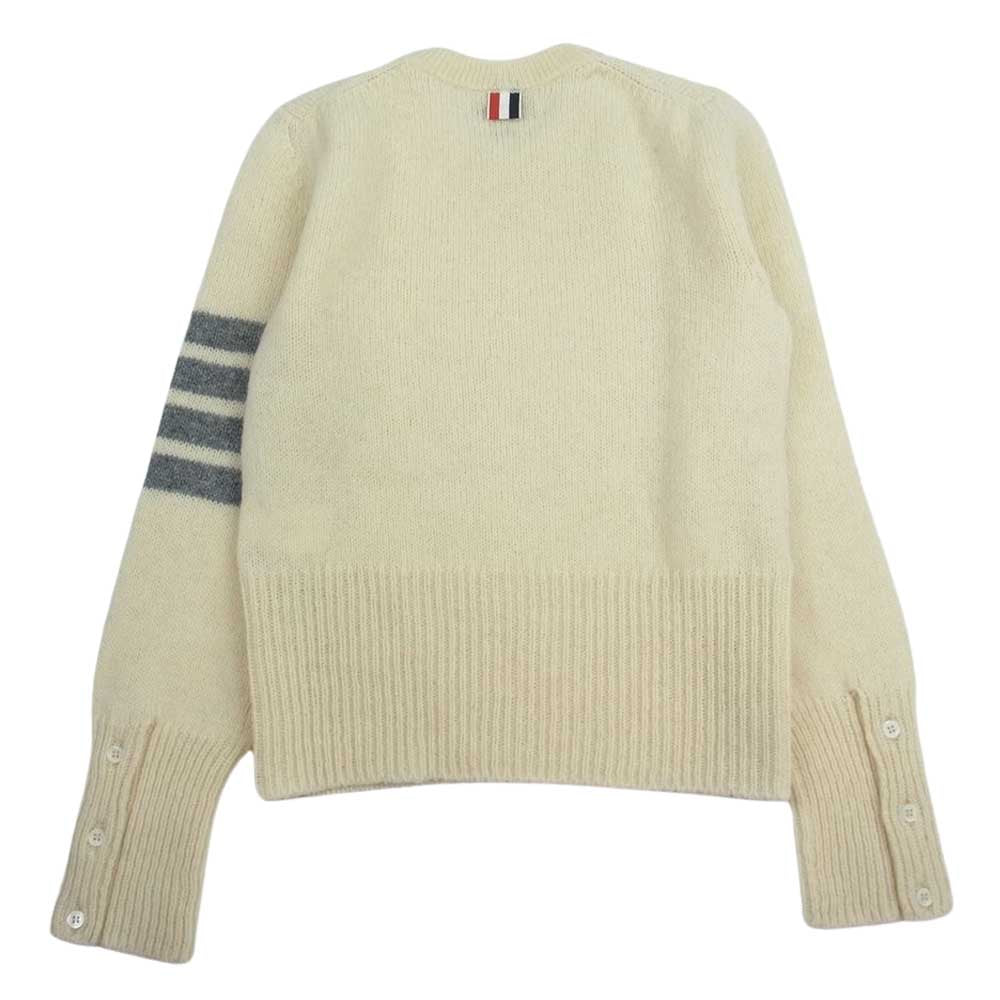 THOM BROWNE トムブラウン FKA286A-01085100 White Shetland Wool Jersey Classic Crewneck ホワイト シェトランド ウール ジャージー クラシック クルーネック ニット セーター ホワイト系 38【中古】