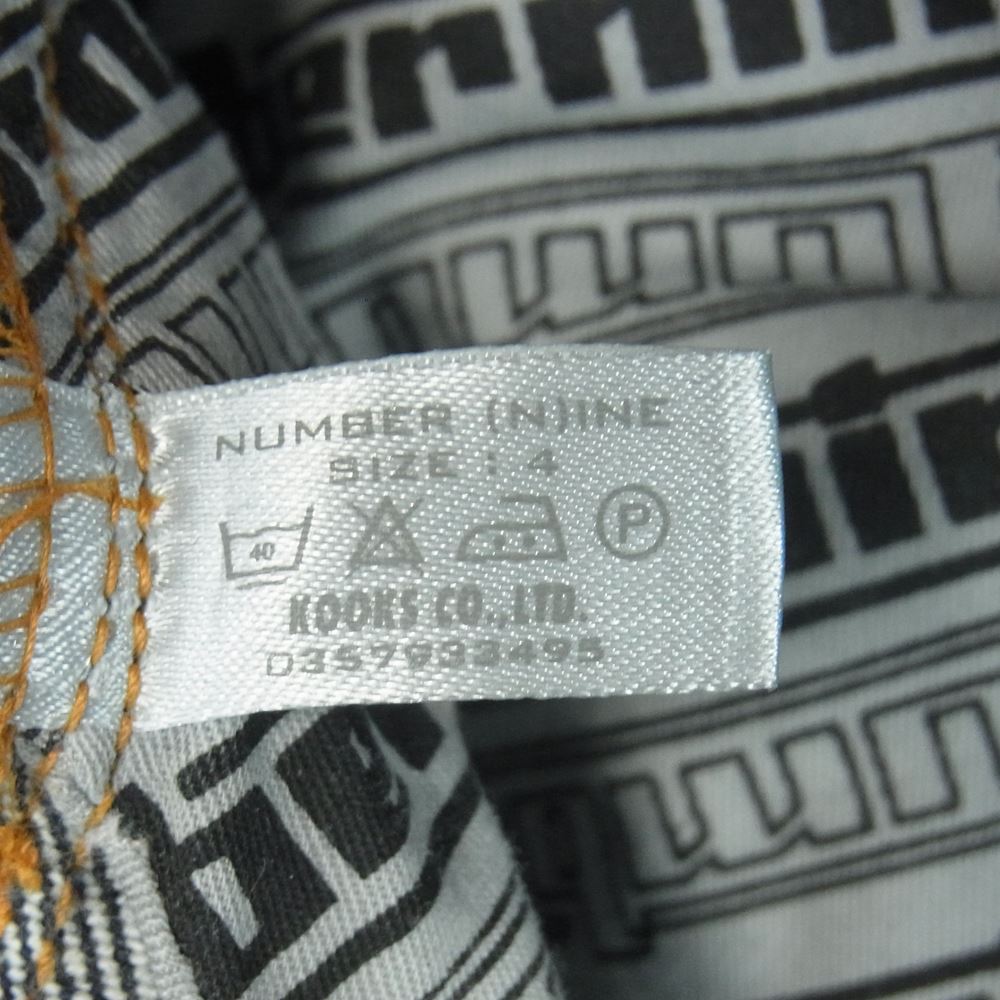 NUMBER(N)INE ナンバーナイン ストレート デニム パンツ コットン 日本製 インディゴブルー系 4【中古】