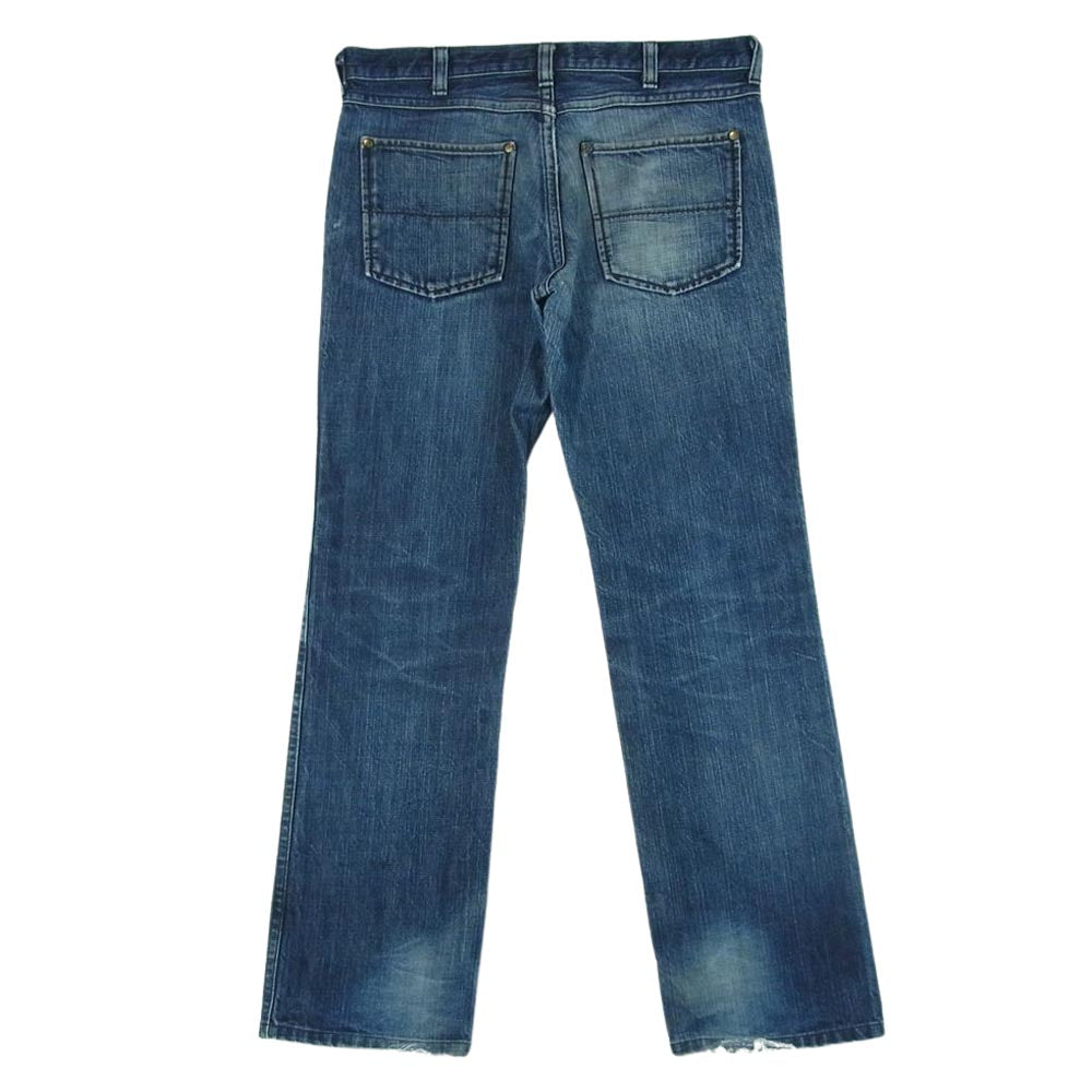 NUMBER(N)INE ナンバーナイン ウォッシュ加工 ストレート デニム パンツ コットン 日本製 インディゴブルー系 3【中古】