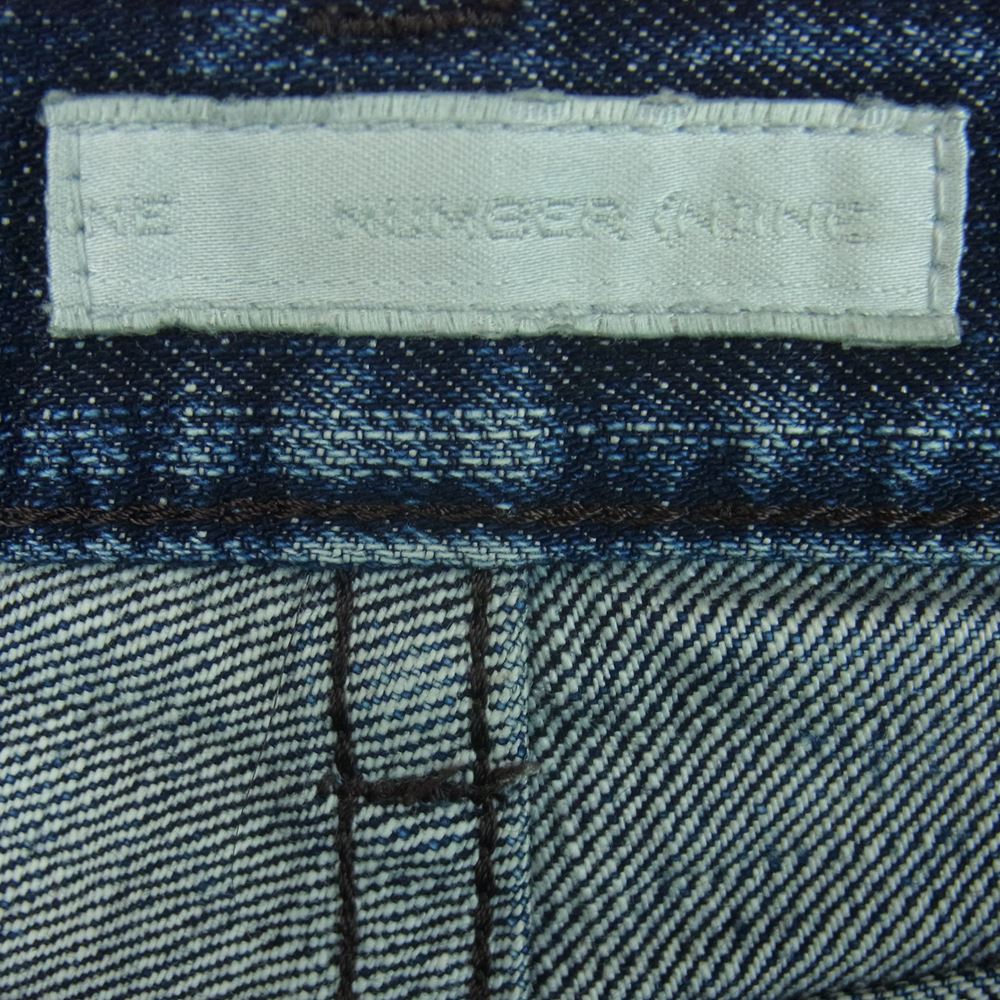 NUMBER(N)INE ナンバーナイン ウォッシュ加工 ストレート デニム パンツ コットン 日本製 インディゴブルー系 3【中古】