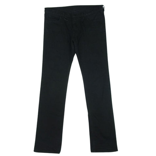 NUMBER(N)INE ナンバーナイン ハート涙パッチ Dカン付き ririジップ ストレッチ ブラック デニム パンツ ブラック系 3【中古】