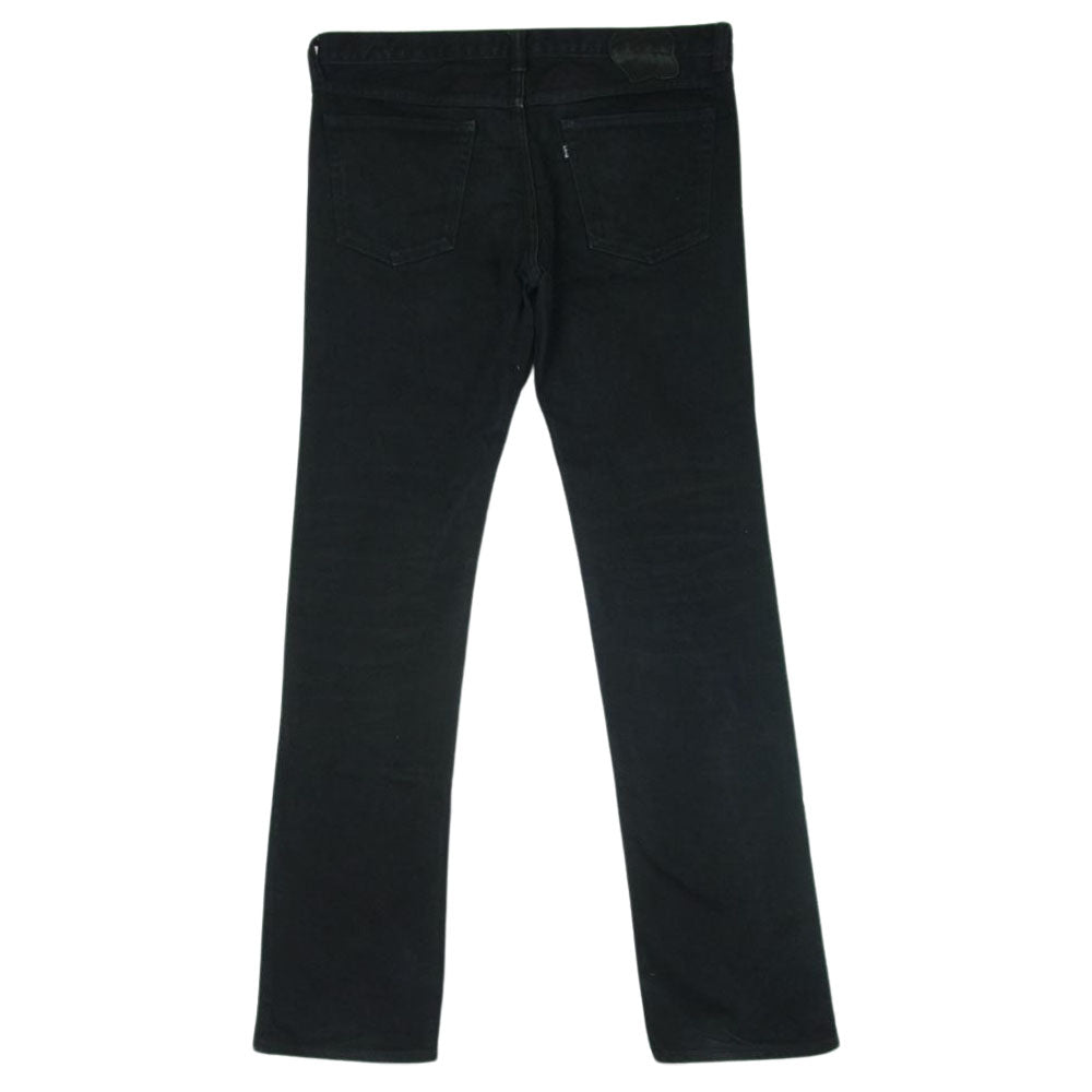 NUMBER(N)INE ナンバーナイン ハート涙パッチ Dカン付き ririジップ ストレッチ ブラック デニム パンツ ブラック系 3【中古】