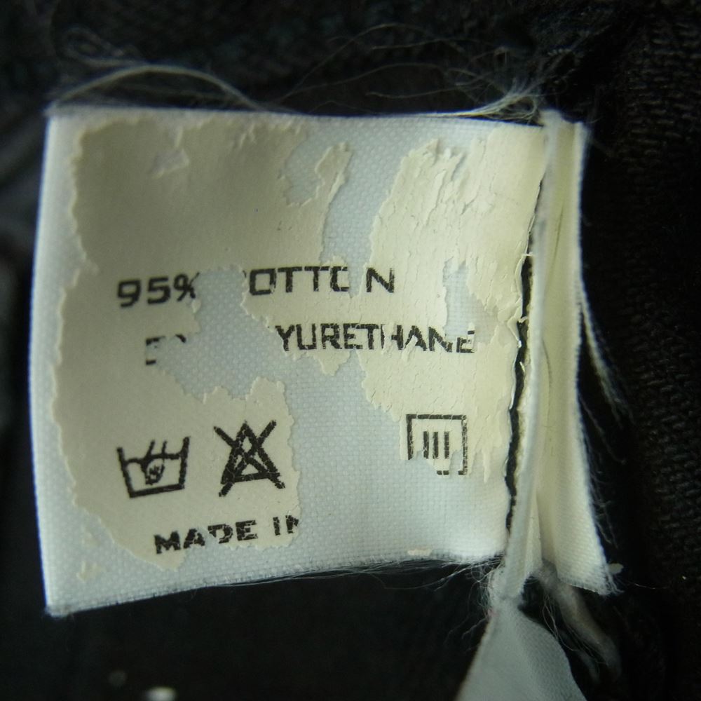 NUMBER(N)INE ナンバーナイン ハート涙パッチ Dカン付き ririジップ ストレッチ ブラック デニム パンツ ブラック系 3【中古】