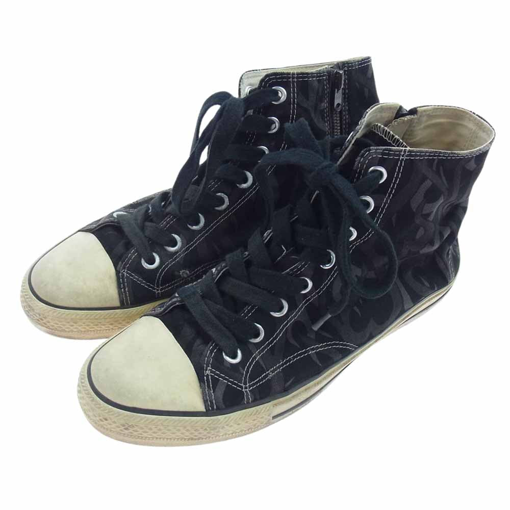 NUMBER(N)INE ナンバーナイン 04AW GIVE期 ギブ 宮下貴裕 本人期 ハートトライバル ハイカット スニーカー ブラック系 グレー系 8【中古】