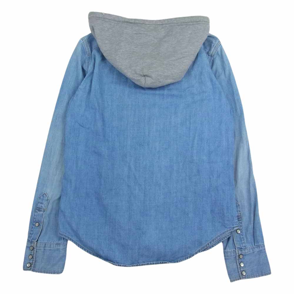 NUMBER(N)INE ナンバーナイン ハイストリート期 宮下貴裕 本人期 THS刺繍 フード付き デニム 長袖シャツ インディゴブルー系【中古】